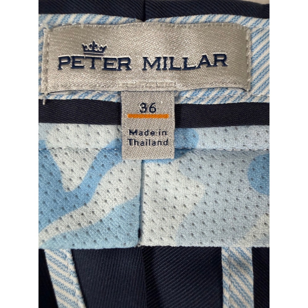 Peter Millar Crown Sport Performance Golf Shorts 100% Polyester Navy Men's 36 - Picture 2 of 7